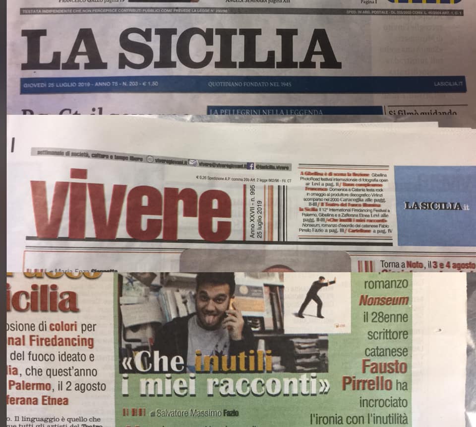 SMF per VIVERE inserto del giovedì de La Sicilia – Intervista a Fausto Pirrello per il suo “Nonseum” – Scatole parlanti