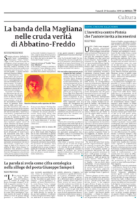 L'intervista su La Sicilia del 22 novembre 2019