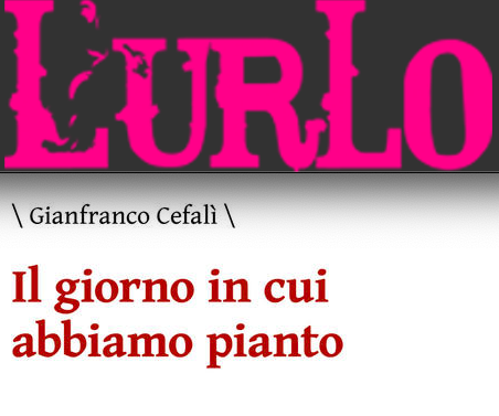 SMF per L’urlo – È “Il giorno in cui abbiamo pianto” di Gianfranco Cefalì il libro del mese – Agosto 2020