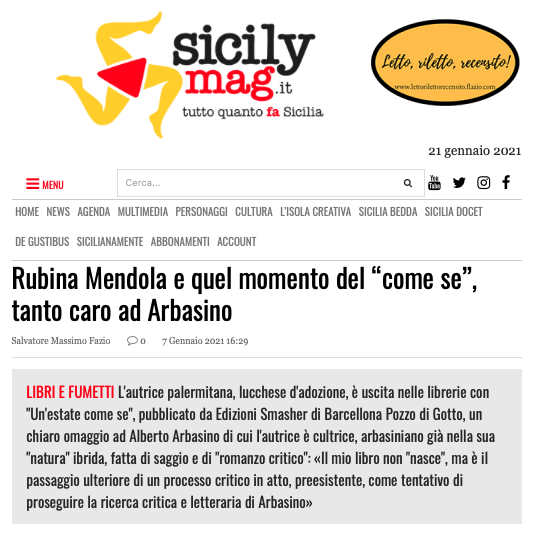 SMF per SicilyMag – Rubina Mendola e quel momento del “come se”, tanto caro ad Arbasino – L’intervista